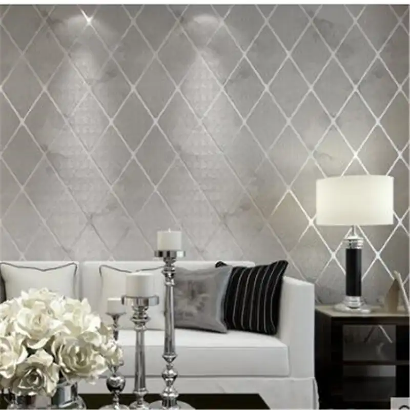 Beibehang Modern Simple Bedroom Wallpaper Stereo Living Room Background Wall Relief Wallpaper Non Woven Rhombus Striped Lattice Simple Bedrooms Bedroom Wallpaperwall Relief Aliexpress