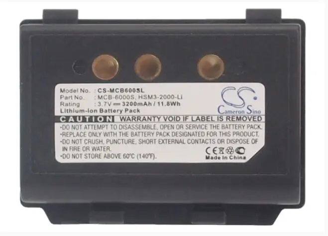 Аккумулятор Cameron Sino 3200mAh для M3 MOBILE etilet Rugged UL10 HSM3-2000-Li MCB-6000S штрих-кода, аккумулятор сканера