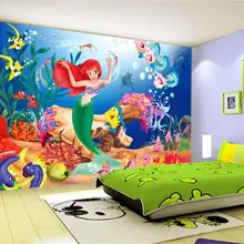 Индивидуальный размер 3d Фреска детская комната обои Русалка Принцесса сказочный мир 3d картина фон 3d настенная роспись обои наклейка
