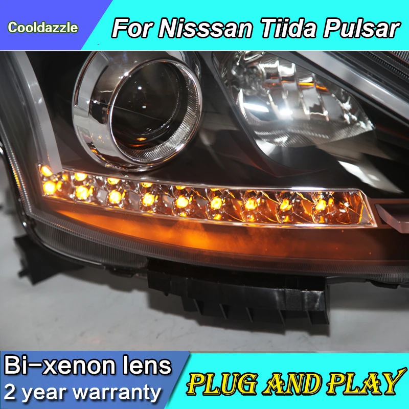 Для NISSAN Tiida Pulsar светодиодный налобный фонарь Ангельские глазки фары 2011 2012 2013 2014 2015