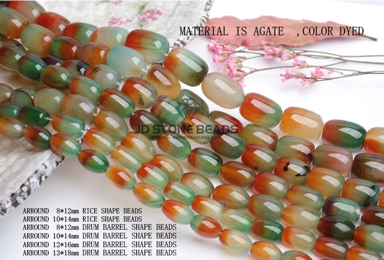 JD бусины из камня бусины из агата в форме барабана полуфабрикаты ручной работы аксессуары для браслетов