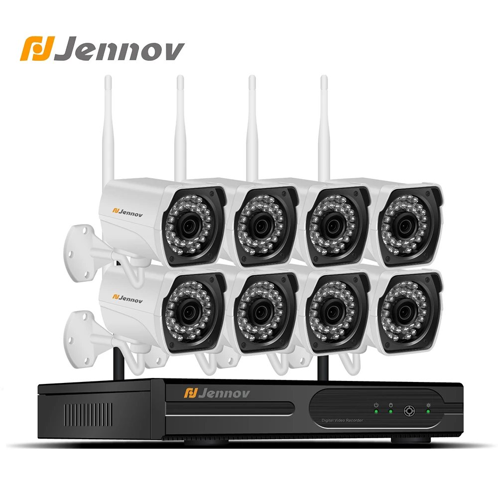 

Jennov 8CH CCTV System 1080P Video Surveillance Kit Wireless Security Camera System NVR Wifi 2MP HD IP66 Metal Waterproof Shell