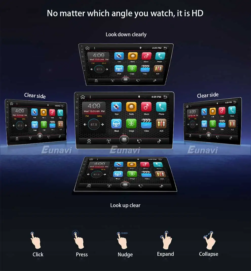Sale Eunavi 10.2" Android 8.1 Car GPS Radio Player for Nissan X-Trail Qashqail 2014-2017 with Quad Core 2GB+32GB Stereo Multimedia 10