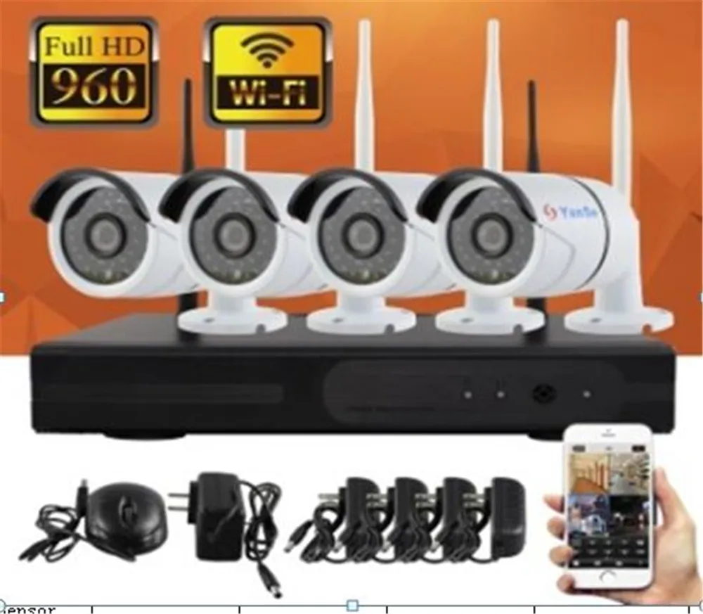 WI-FI 960 P Беспроводной 4ch IP Камера NVR комплект