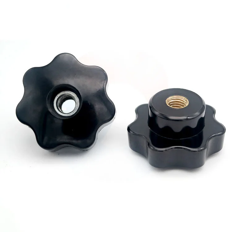2Pcs M8 M10 M12 M14 M16 plastic hand twist nuts through hole seven star