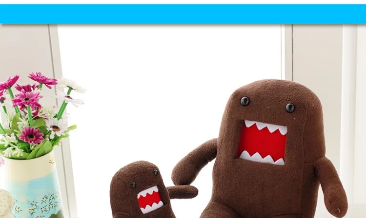 Милый Domokun забавная Сидящая кукла Domo-kun, детская Новинка, креативные подарки, Каваий Домо-кун, детские PP хлопковые плюшевые игрушки, 2 размера