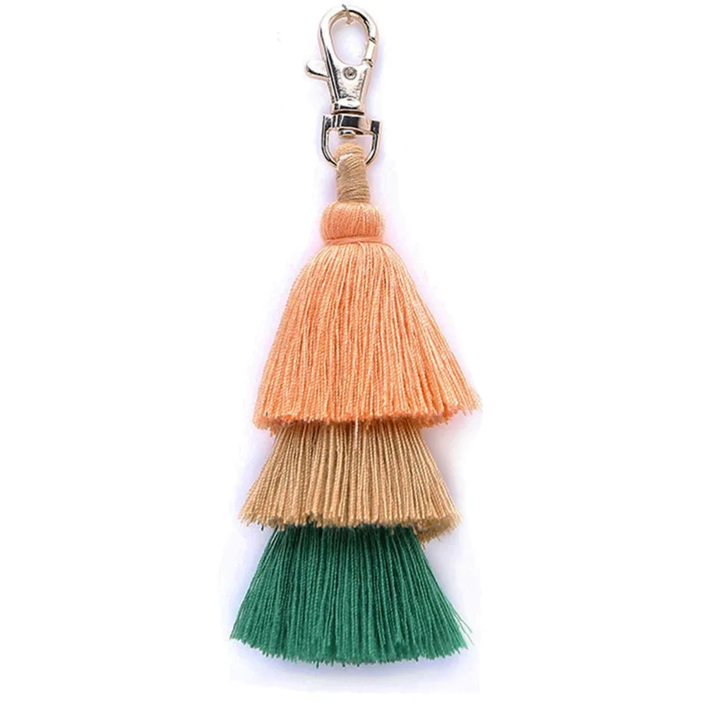 

DoreenBeads Cotton Keychain & Keyring Tassel Gold Orange Pink Ginger Green Multicolor Tassel Charms 15.5cm(6 1/8"), 1 Piece