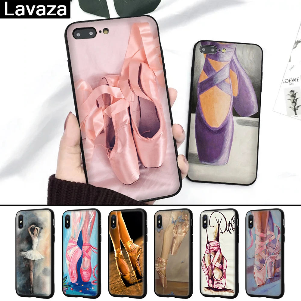 

Lavaza ballet girls shoes ballet slippers Silicone Case for iPhone 5 5S 6 6S 7 8 Plus X XR XS Max
