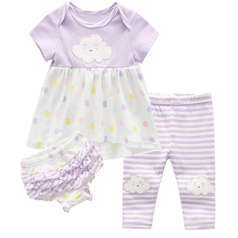 

Kids dresses baby girls clothing sets baby girls pants cotton clothes suit childern cartoon 3pcs body