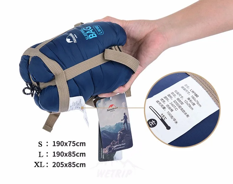 Bolsas de Dormir Acampamento ao ar Outono ao ar Bolsa de Dormir Naturehike Livre Caminhadas Primavera Acampamento nh Envelope 205*85cm 3 High Quality Esporte e Lazer