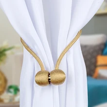Embrasses à rideaux magnétiques en perles, attaches à dos, Clips à boucle, Accessoires pour tringles à rideaux
