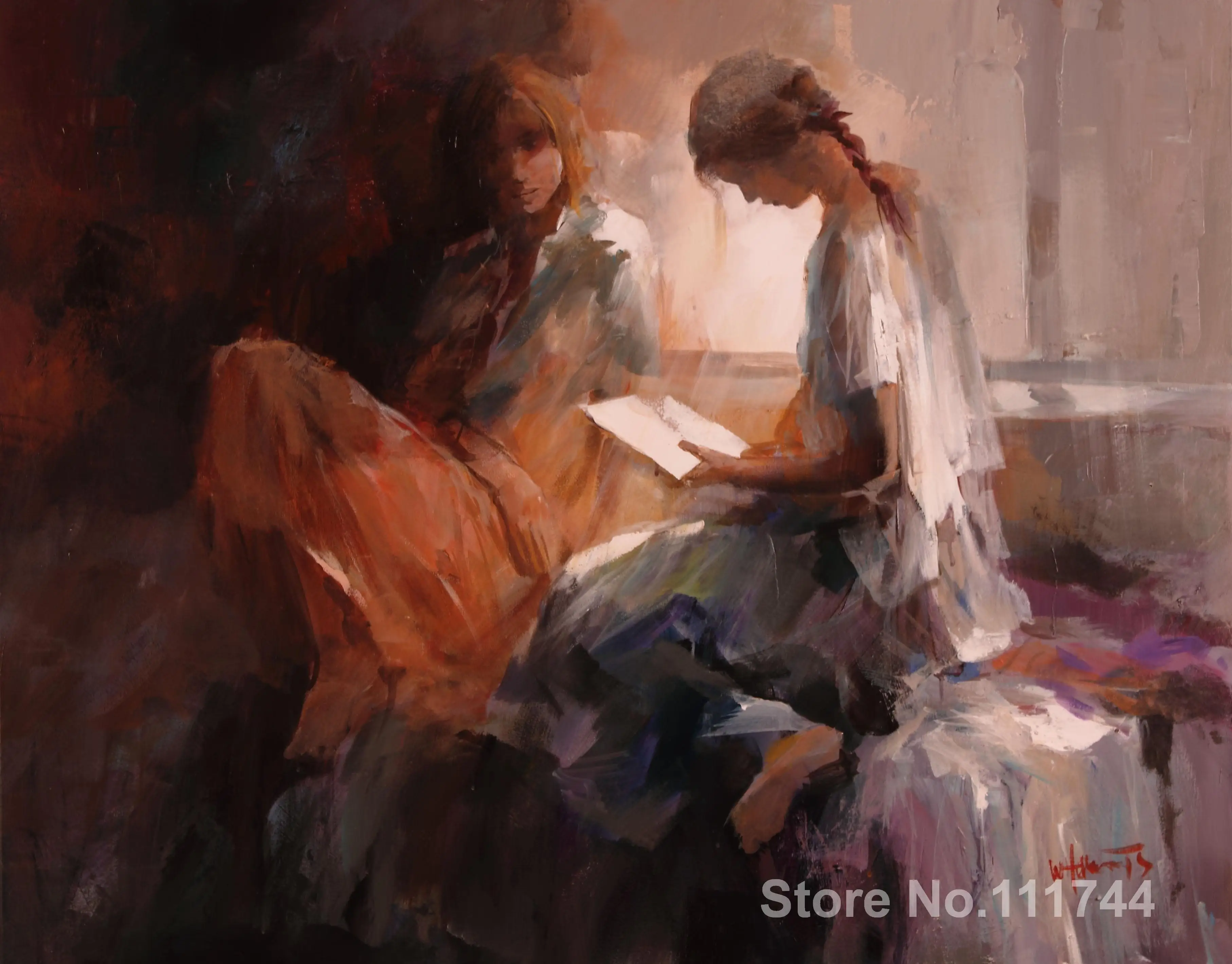 

art for living room wall A letter for two friends by Willem Haenraets paintings High Quality Hand painted