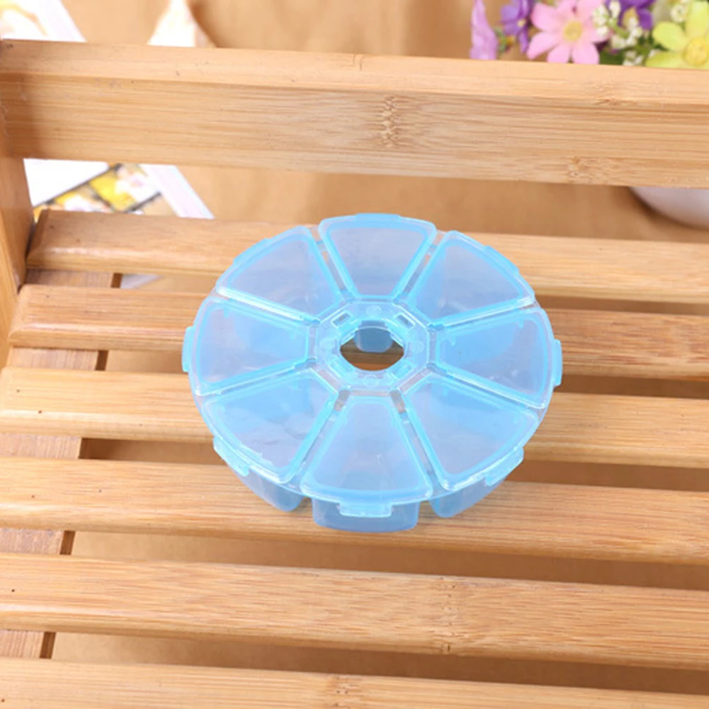 8 решеток коробка для хранения пластиковый круглый прозрачный чехол бусин