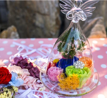

1PC Angel glass DIY landscape cover vase European Valentine's Day gift micro landscape glass bottle OJ 2059