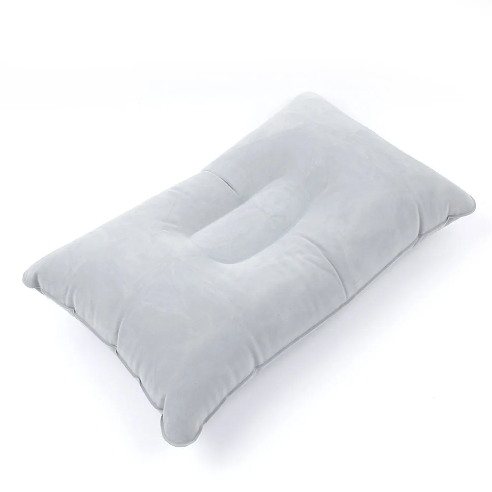 

Portable Pillow Air Cushion Inflatable Flocking Cushion Camp Beach Car Plane Head Sleep Neck Support Travel Accessories