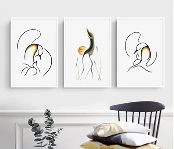 

Nordic Wall Art Canvas Posters and Prints Modern Minimalist Abstract Swan Painting Living Room Home Decoraton Pictures No Frame