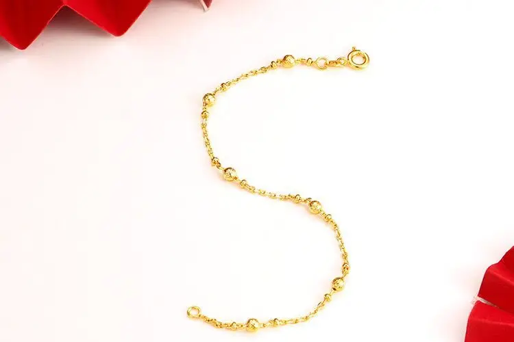 MxGxFam(18 см) 24 к Чистый золотой цвет бусины браслет для женщин модные ювелирные изделия персональный дизайн гипоаллергенный