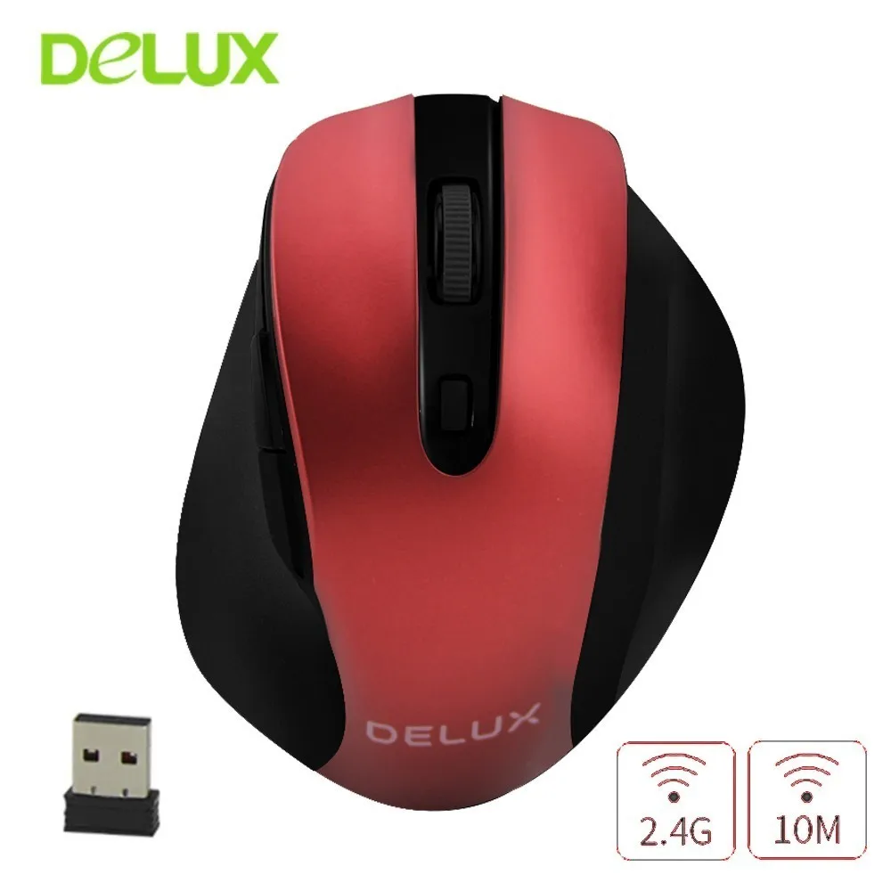 Delux Беспроводная мышь Вертикальный эргономичный 6D мышь оптическая компьютерная игровая мышь геймер 2,4 ГГц мыши с usb-приемником для ПК ноутбука