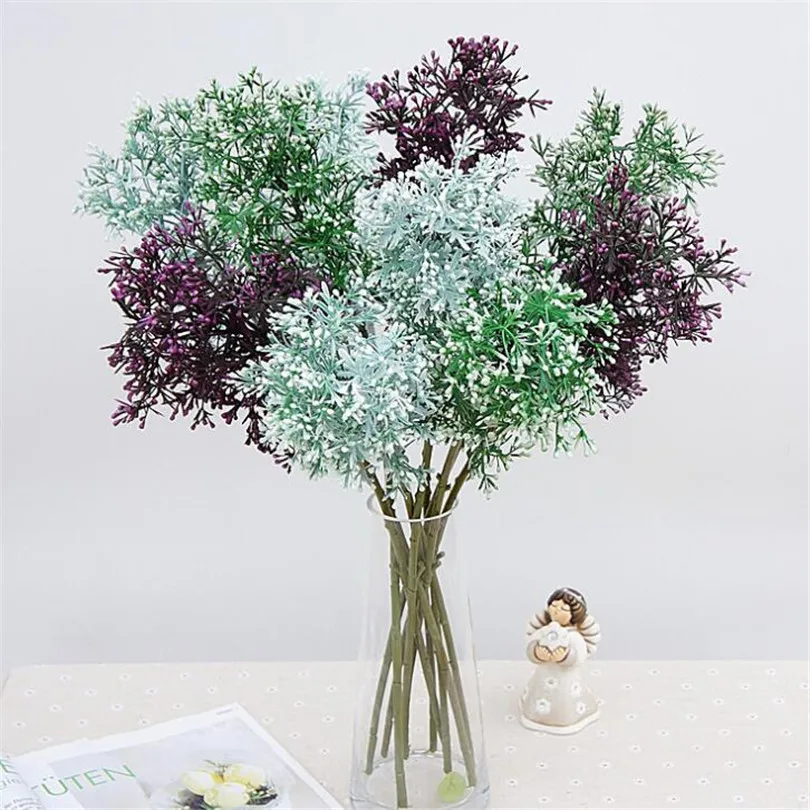 

6Pcs Artificial Plastic Flower Fruit Celery Leaf Plant for Greenery Wall Decoration
