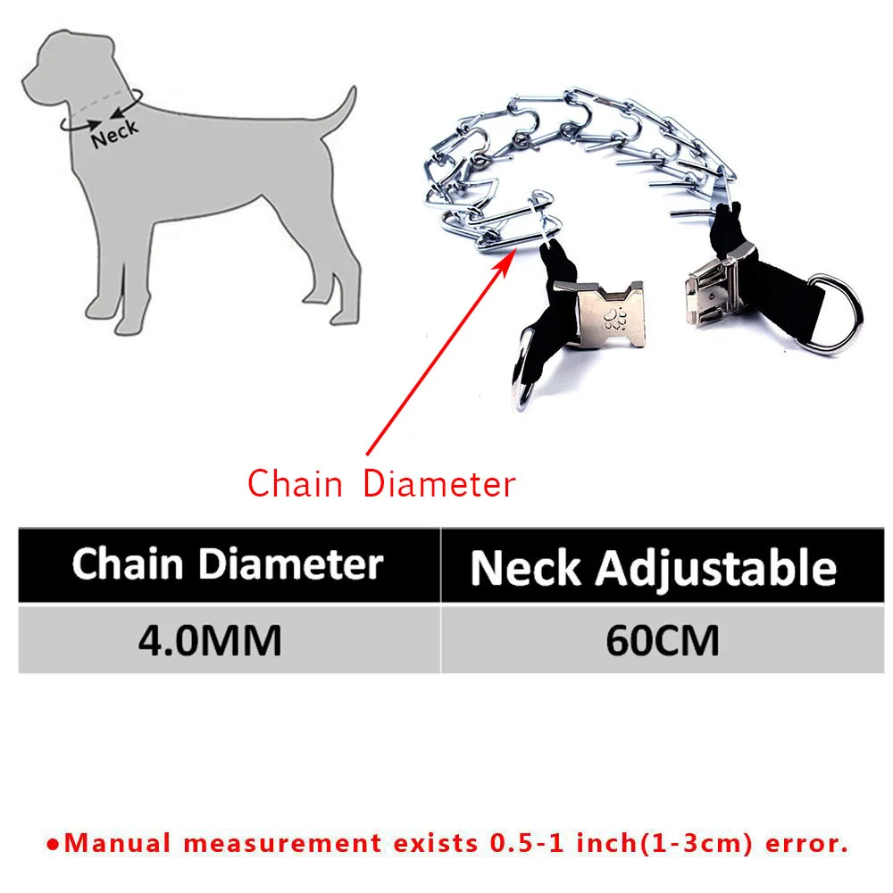 Профессиональный Металлический поводок для обучения собак ошейник зубец ошейники для домашних животных хромированный с быстроразъемной защелкой защита шеи