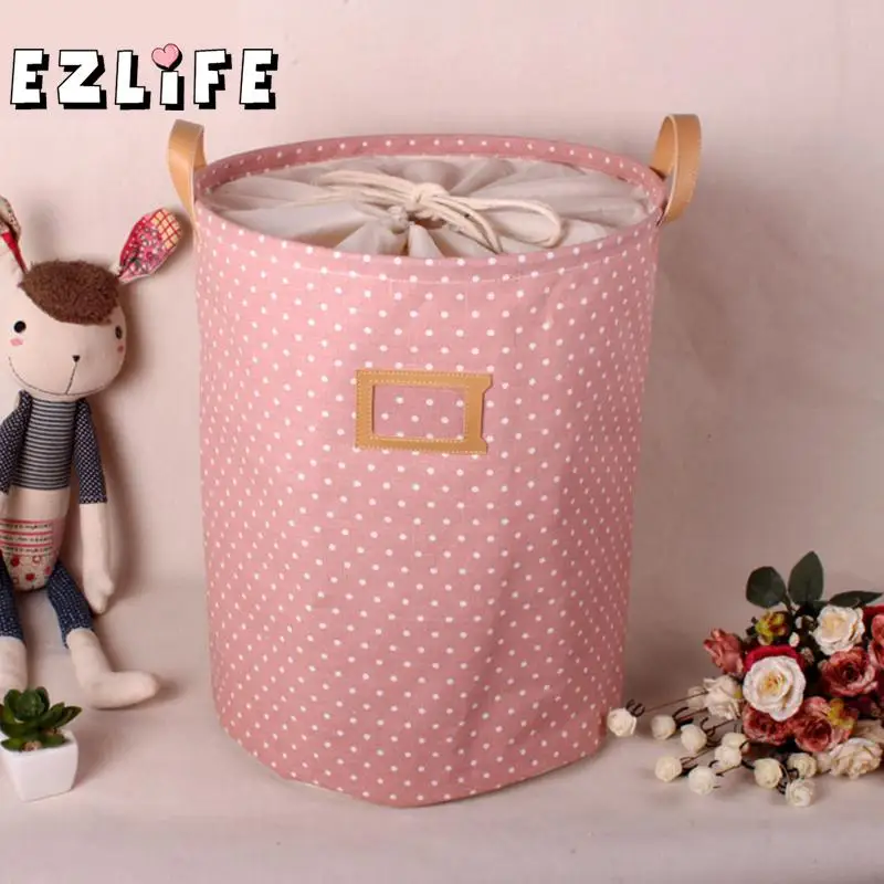 EZLIFE الهندسة الرباط تخزين برميل ، المنزلية اللعب القذرة الملابس طوي الملونة سلة التخزين حقيبة التخزين