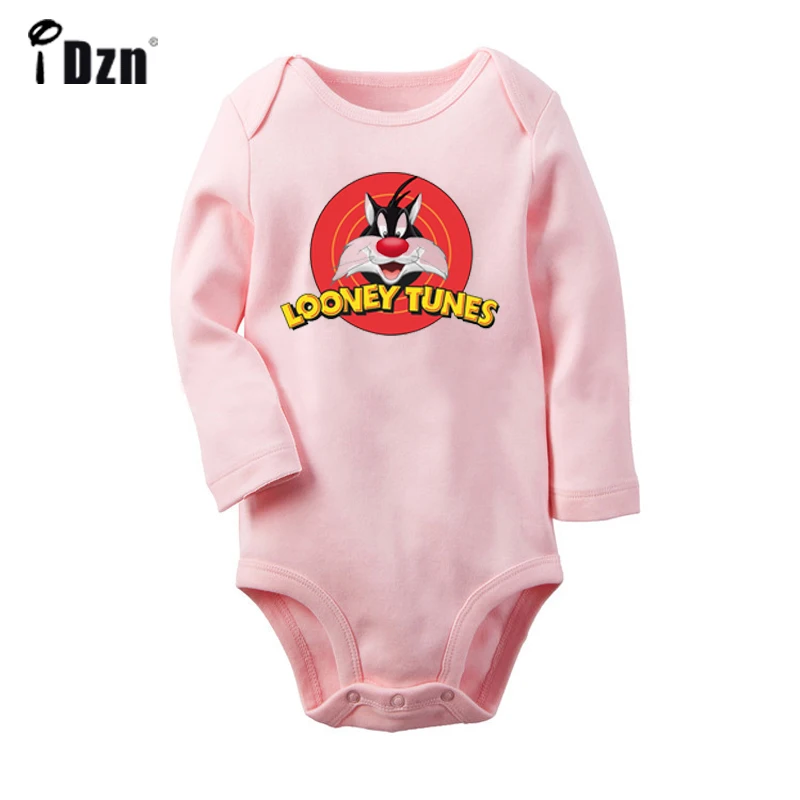Волчонок милый ребенок Looney Tunes дизайн новорожденных обувь для мальчиков девочек униформа-комбинезон печати младенческой Боди Одежда х - Цвет: ieBaby1341PC
