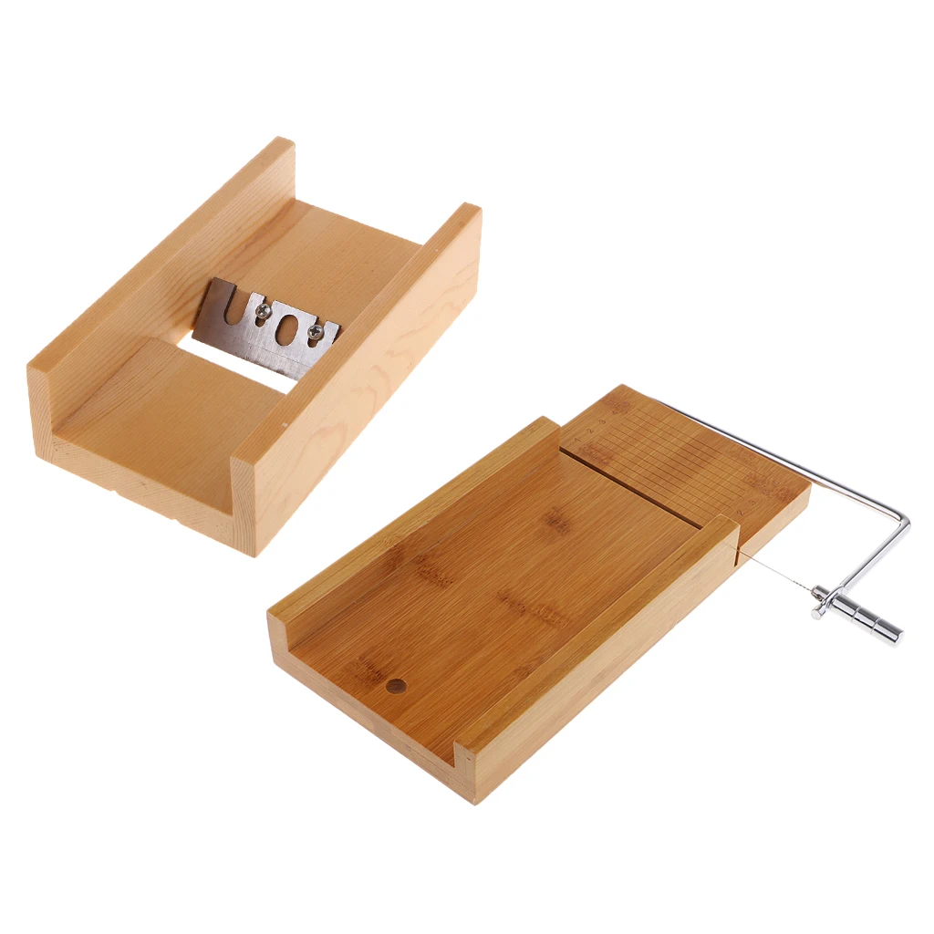1 Set Pine Wood Soap Beveler Planer and 1 Set Soap Cutter With Wire Slicer Handmade Soap Making Tools