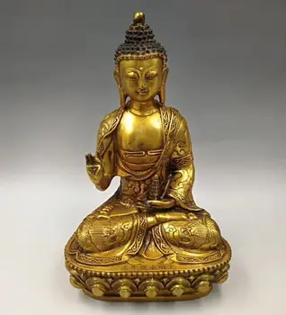 

Collect exquisite brass handicraft Lotus sakyamuni Buddha statue