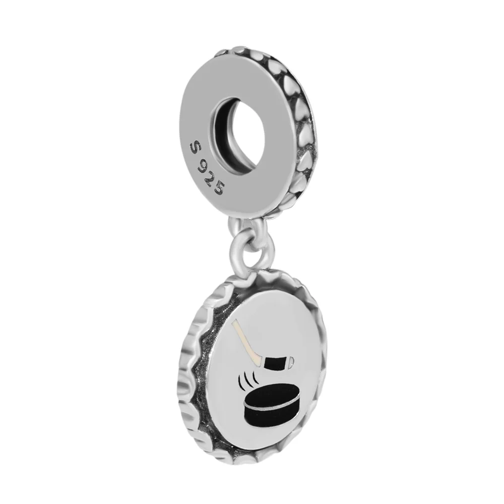 Подвески с надписью Goal подходит для браслетов Pandora из стерлингового серебра 925 пробы хоккейная палочка фигурка Висячие бусины для изготовления ювелирных изделий Berloque