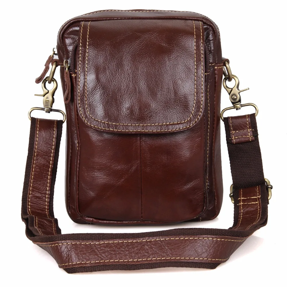 JMD Vintage Real Cow Leather Mini Messenger Bags For Sling Bag Men