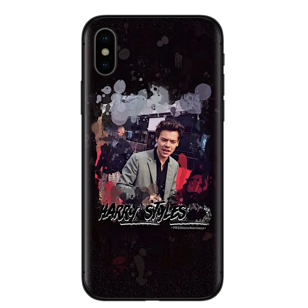 RUIXKJ One Direction Tattoos Harry Styles чехлы для телефонов для iphone 5S SE 6 6S 7 7Plus 8 8 Plus X мягкий черный силиконовый чехол - Цвет: T2490