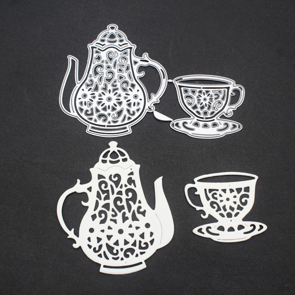 

2018 New Teapot Cup Metal Cutting Dies Stencils for Scrapbooking Album Making Embossing Paper Crafts Diecut Tea Time cut
