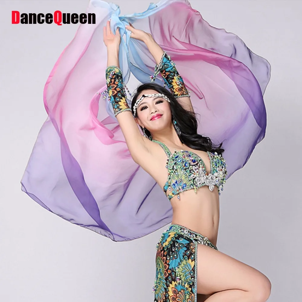 

2017 New Colourful Belly Dance Accessories Imitation Silk Veil 220*110 Cm Shawl Dance Scarf 6 Colors Silk-Veils-Belly-Dance