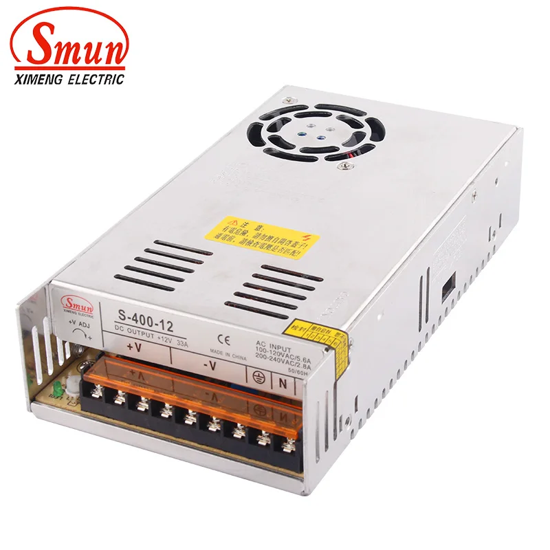 

SMUN Single Output AC-DC 400W 12V 33A Power Supply For LED Strip