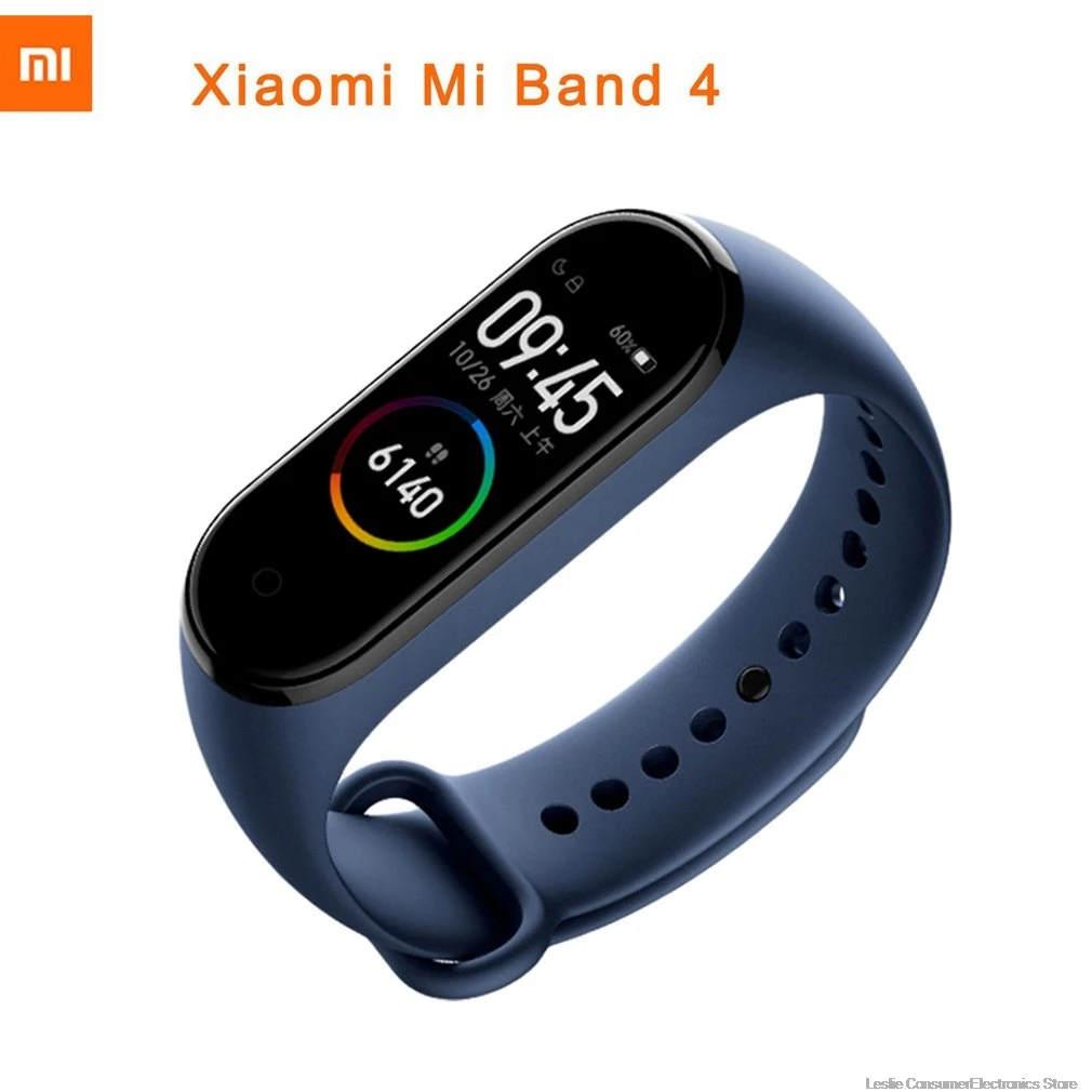 Синий Новинка, Xiaomi mi браслет 4 с цветным смарт-экраном, браслет, браслет с сердечным ритмом, фитнес, для плавания, mi ng, водонепроницаемый, 135 мА/ч, Bluetooth, 5,0, 50 м - Цвет: Синий