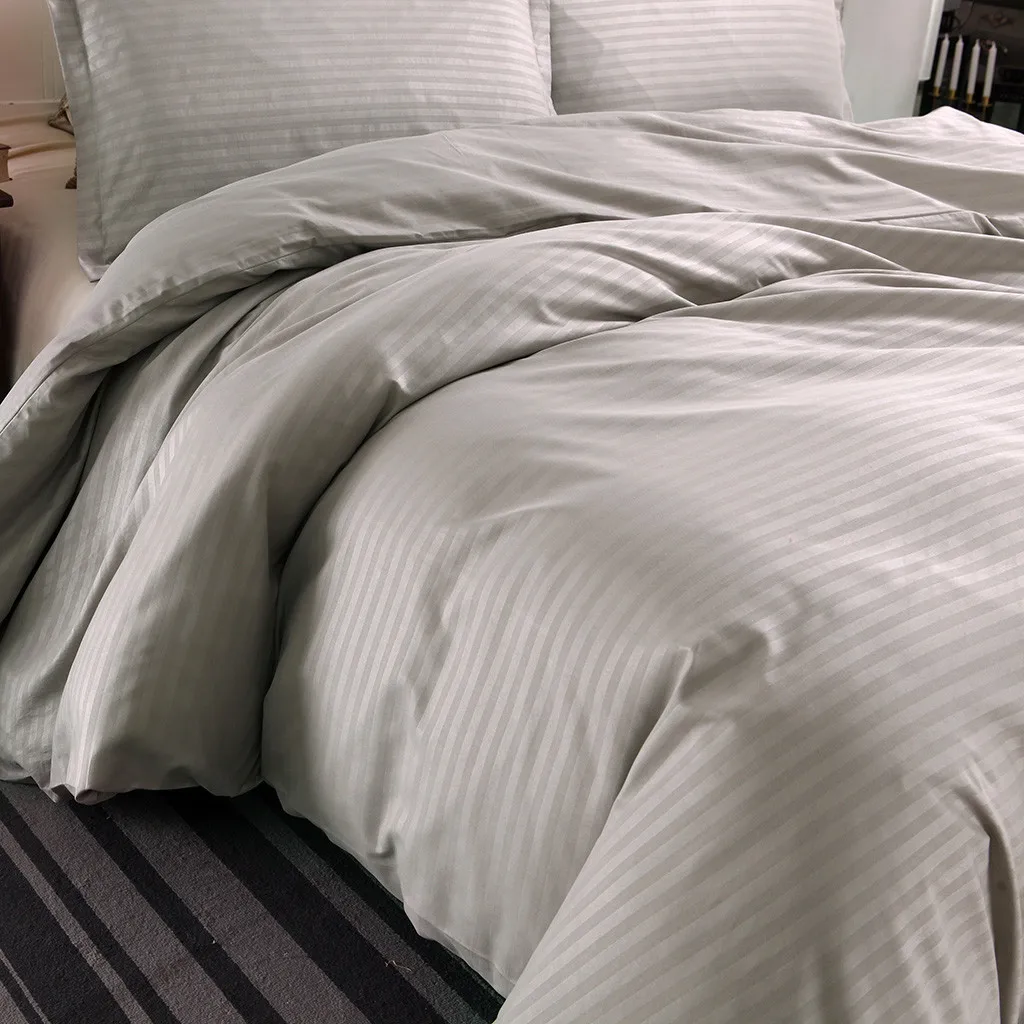Простое хлопковое постельное белье 60 чистого цвета атласное длинное штапельное одеяло постельное белье из четырех частей хлопок бежевый полный размер