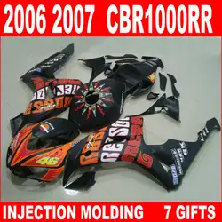 Красочные кузова для HONDA 2006 2007 cbr 1000 rr обтекатели ABS пластик CBR1000RR 06 07 обтекателя 7 подарки KHB93 autobicycle