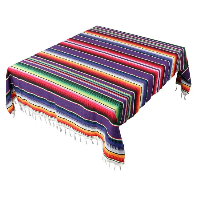 OurWarm 150X215cm Mexican Tablecloth Wedding Party Decoration Colorful Mexican Serape Blanket