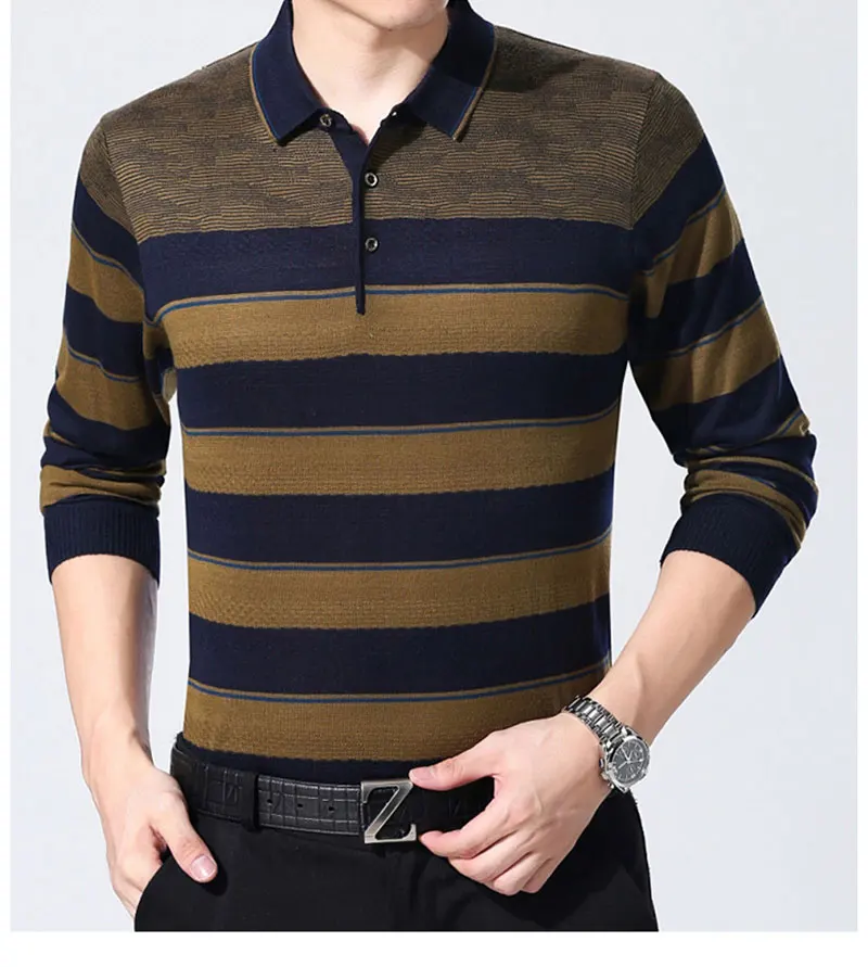 ARCSINX полосатая Мужская рубашка поло, модная Осенняя мужская рубашка поло с длинным рукавом, трикотажная повседневная мужская рубашка поло, бренды рубашек-поло, Мужская Джерси