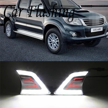 

Car Flashing 1set LED DRL Daytime Running Light Daylight Super Bright lamp car Styling For Toyota Hilux Vigo 2012 2013 2014
