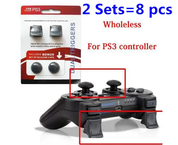 Best Offers 8pcs Game Controller Dual Triggers Enhancements for PS3 Playstation 3 Dualshock 3 Game Accessories Silicone Protective Cap Cover
