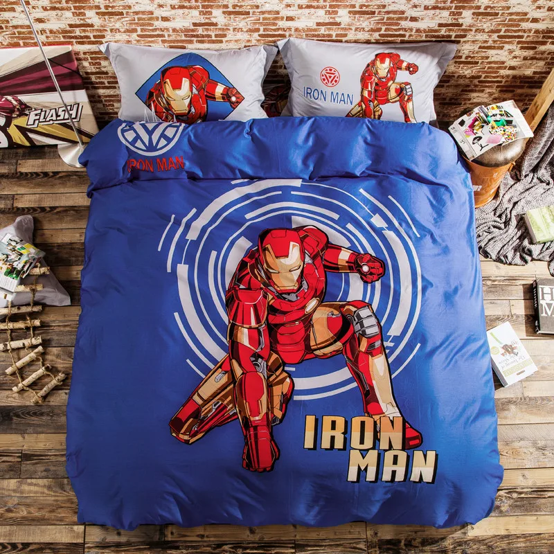 

Disney ironman brushed cotton bedding set duvet cover bed sheet pillow cases king queen single size
