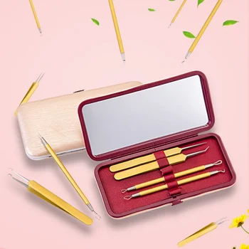 

2019 Hot Sale Premium Blackhead Acne Comedone Pimple Blemish Extractor Remover Tool Blackhead Pimple Needles Skin Care Kit R1