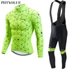 Phtxolue – ensemble de cyclisme en molleton thermique pour homme, maillot de cyclisme, vêtements de vélo, vtt, hiver ► Photo 1/6