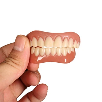 

New Teeth Comfort Fit Flex Cosmetic Teeth Denture Teeth Top Cosmetic Veneer Simulation Braces teeth whitening tool Upper /Lower