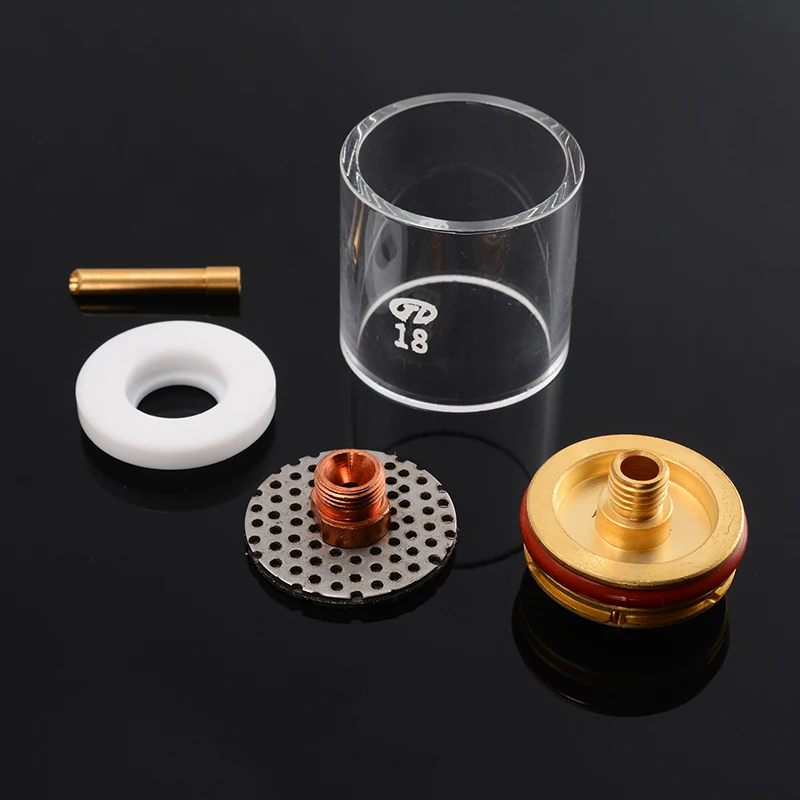 5pcs/set Tig Welding Torch Stubby Cup Gas Collet Body Lens Kit for WP-9/20/25 3/32" 2.4 mm TIG Welding Torch