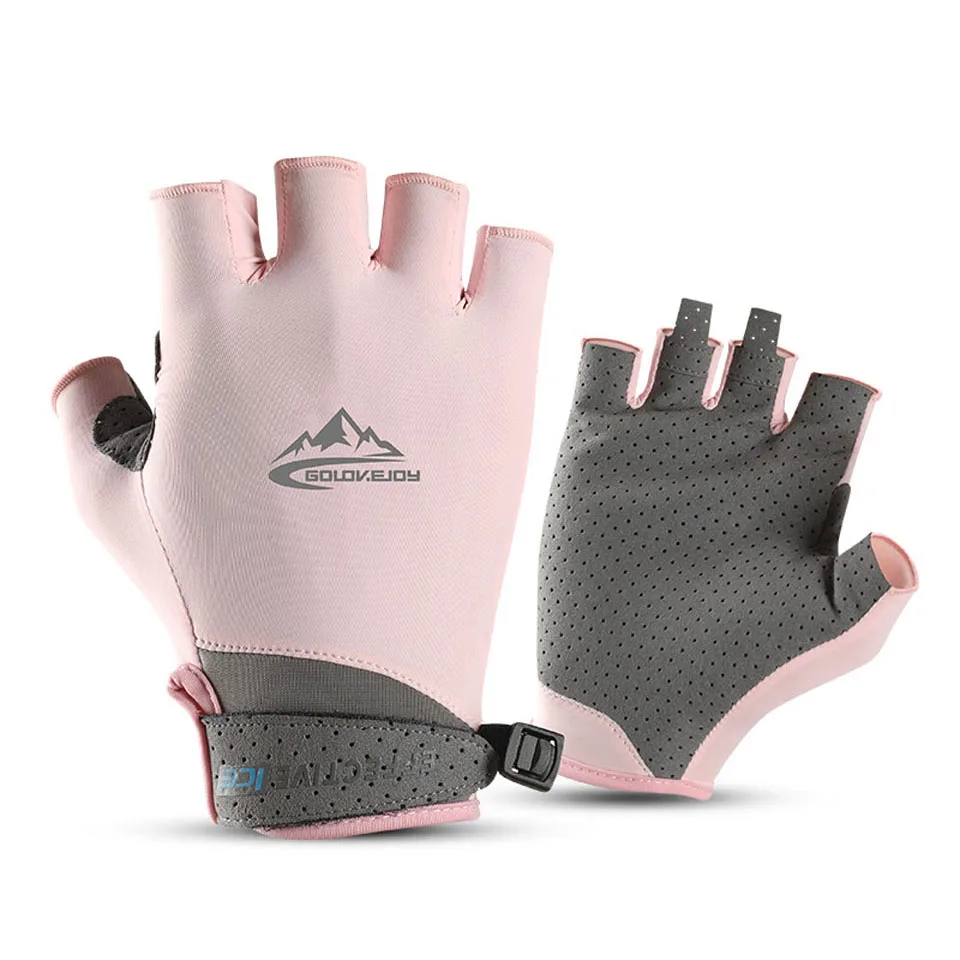 Велосипедные Нескользящие дышащие велосипедные перчатки для мужчин и женщин, летние велосипедные короткие перчатки для езды на горном велосипеде, перчатки с полупальцами - Цвет: Pink