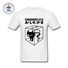 Забавный кот шродингер, наука гик, Теория большого взрыва, Шелдон Купер, хлопковая футболка для мужчин