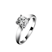 Moda Banda de Compromiso Anillos de Boda Para Las Mujeres Alianças Casamento Anel Ouro Bijoux Anillo de Dedo de Plata Cz Circones Joyería 16R1547