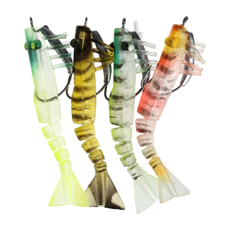 

Fishing Bait Artificial Soft Shrimp Lure Crank Hook 10cm13g High Simulation Jigs